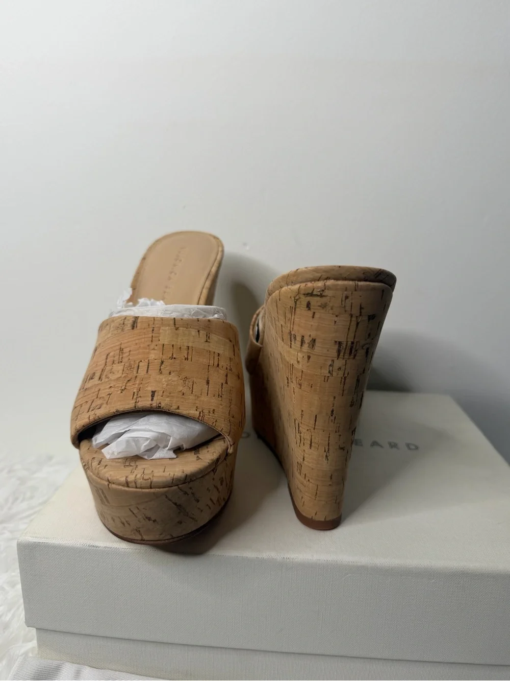 Veronica Beard Cork Platform Wedge Sandals - Natural